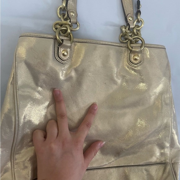 β¨ Coach Poppy Camelia Leather Pushlock Tote β Limited Edition β¨ - Picture 11 of 16